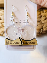 Snow Globe Let it Snow Christmas Earrings