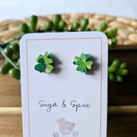 Shamrock Acrylic Stud Earrings
