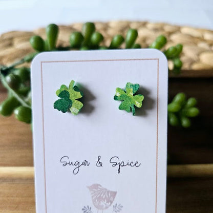 Shamrock Acrylic Stud Earrings