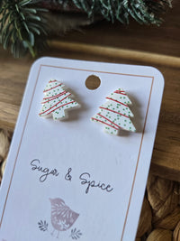 Christmas Tree Snack Cake Stud Earrings