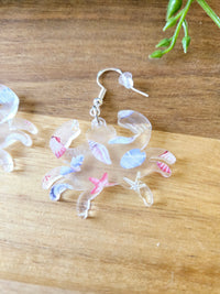 Sea Crab Acrylic Dangle Earrings, Beach Jewelry, Summer Vibes