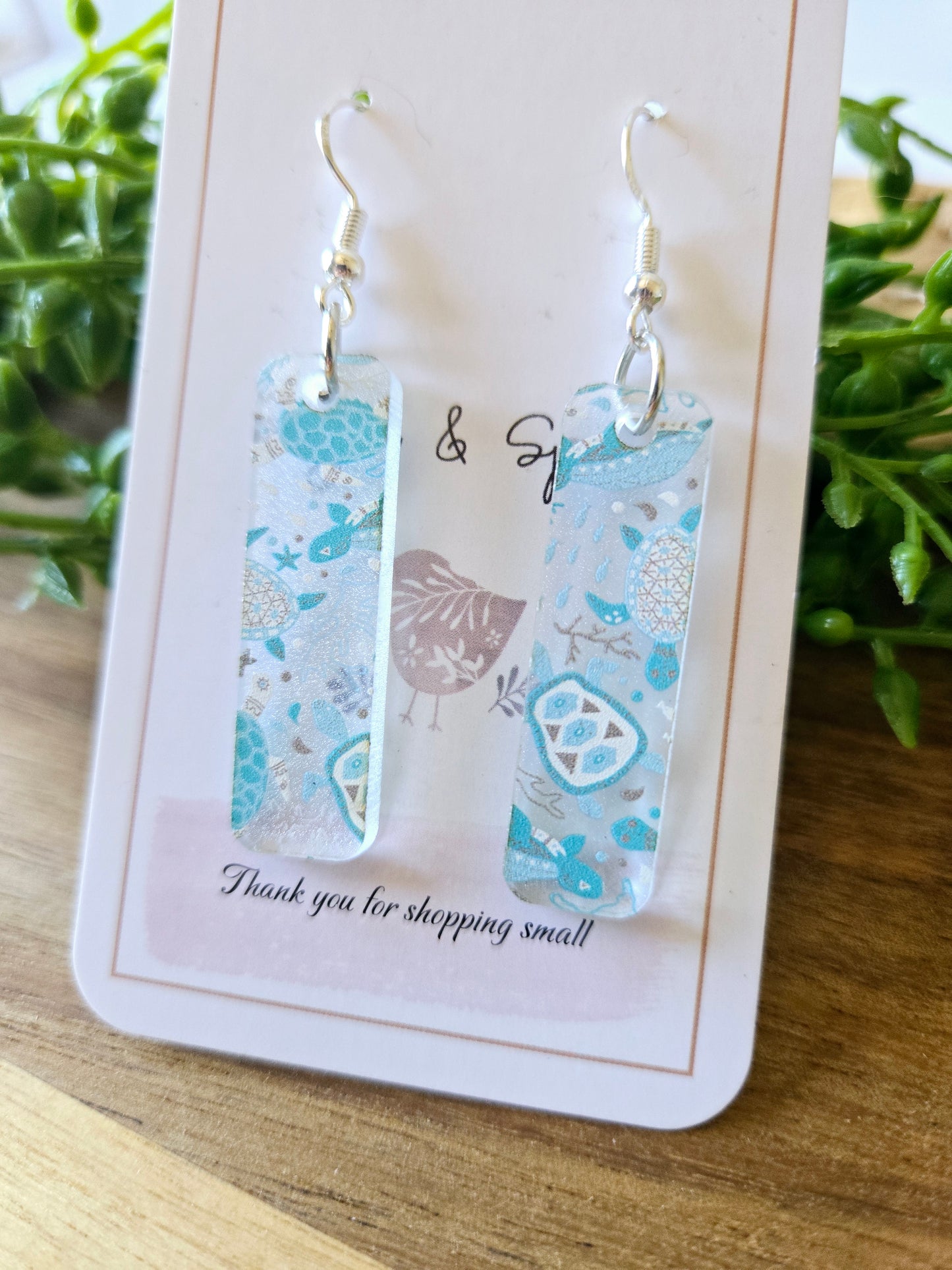 Sea Creature Acrylic Dangle Earrings, Beach Jewelry, Summer Vibes