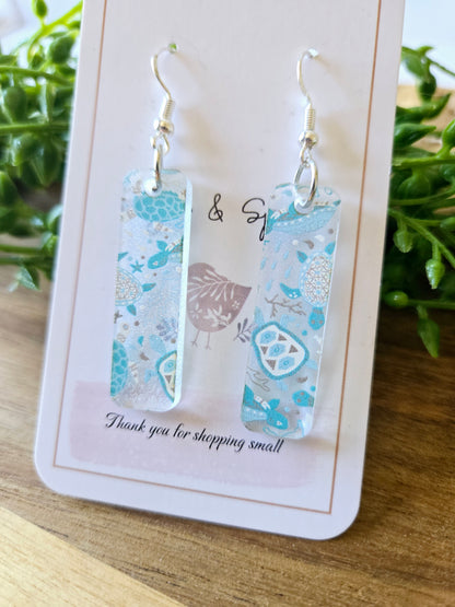 Sea Creature Acrylic Dangle Earrings, Beach Jewelry, Summer Vibes