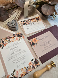 Fall Boho Floral Wedding Invitation Suite