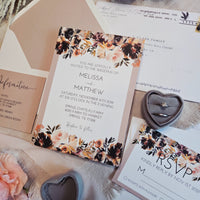 Fall Boho Floral Wedding Invitation Suite