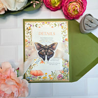 Wildflower Garden Wedding Invitation Suite with QR code
