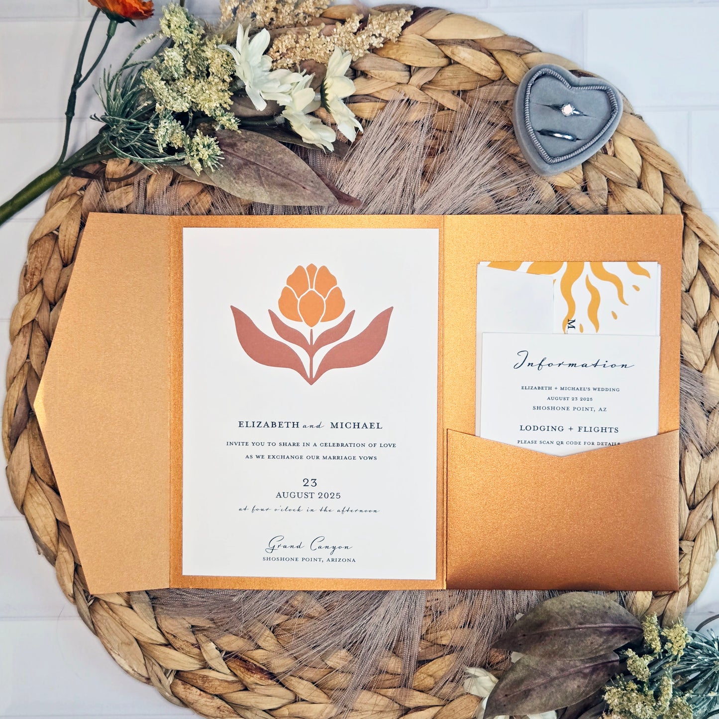 Modern Southwestern Wedding Invitation Suite