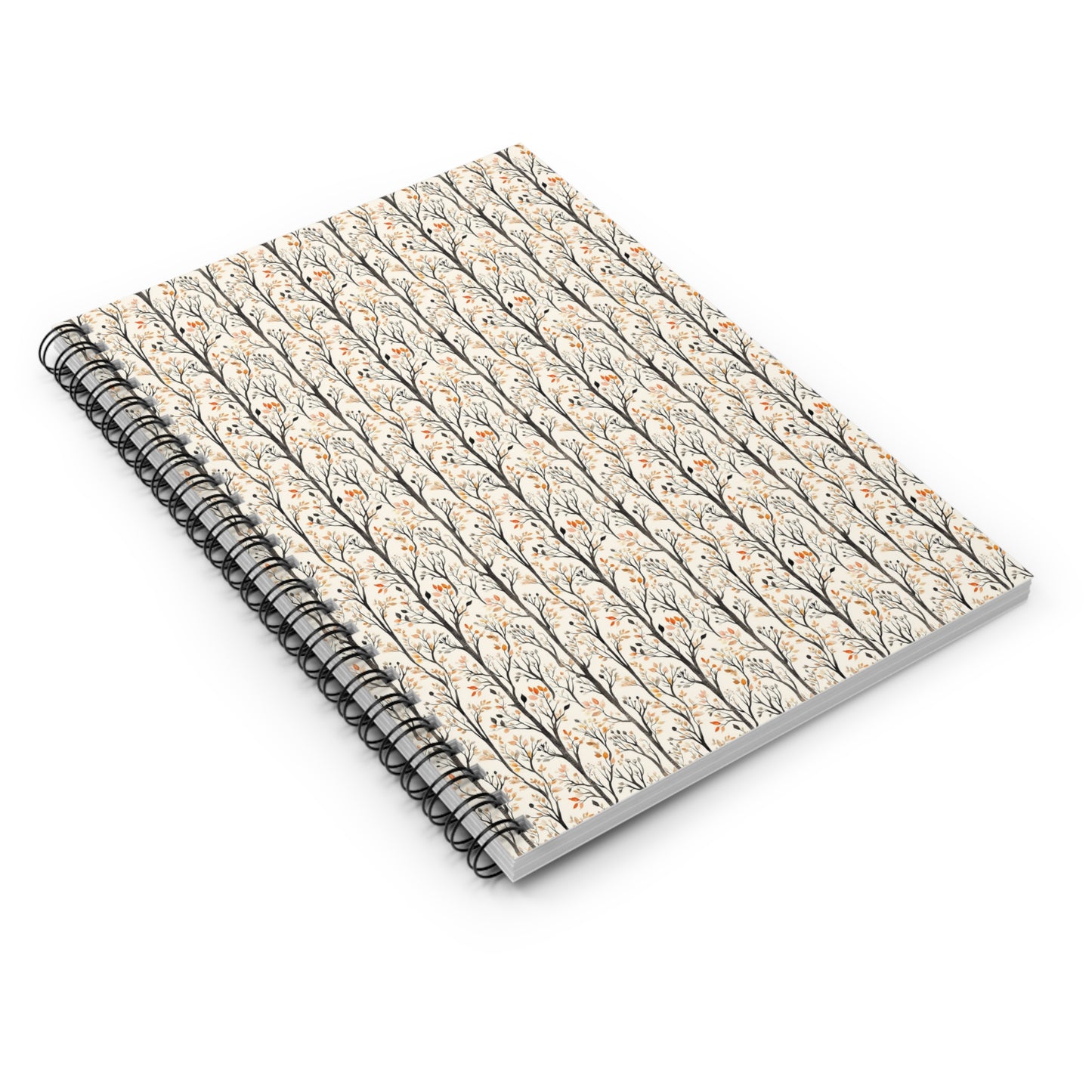 Floral Twig Spiral Notebook — Ruled Lined Journal for Notes & Sketches