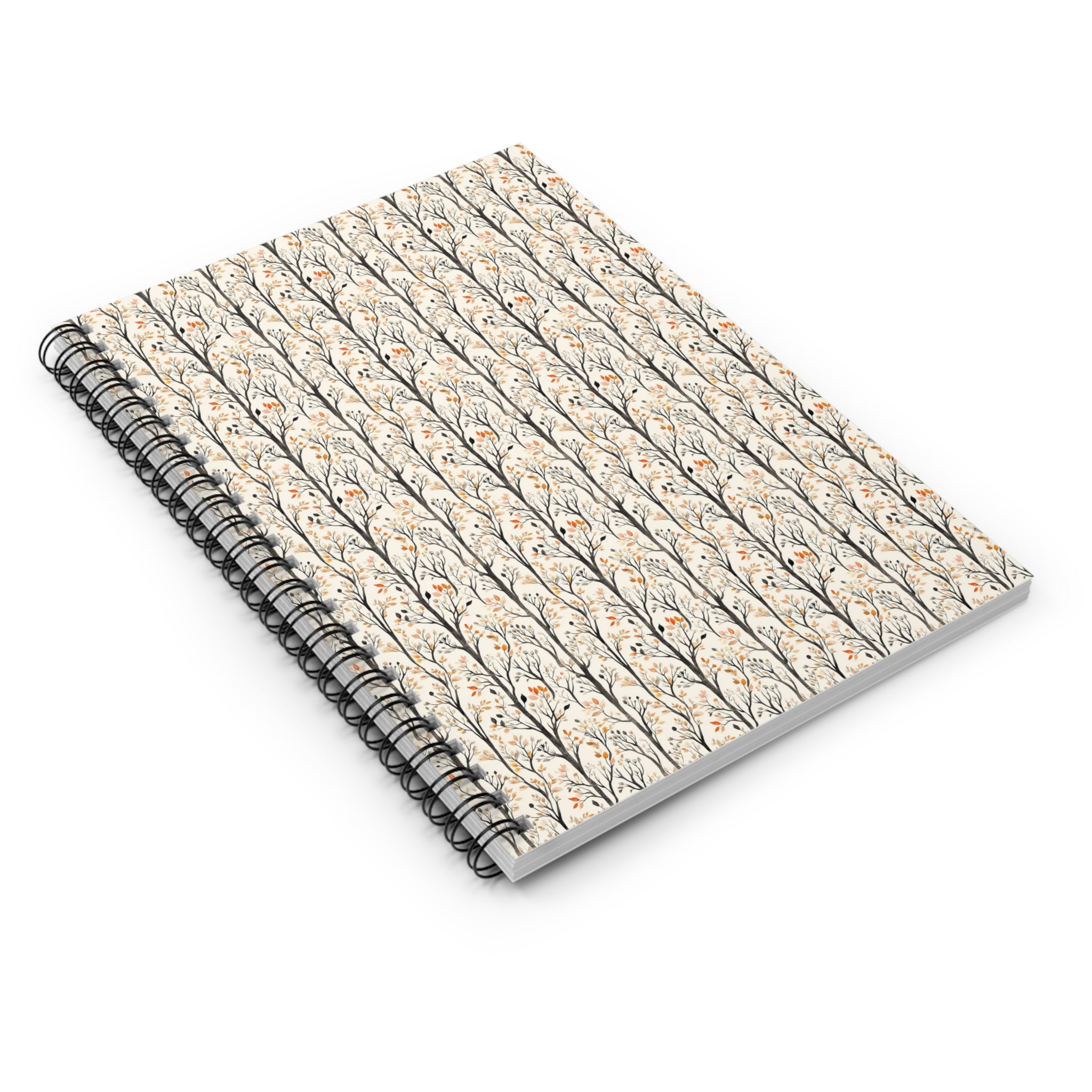 Floral Twig Spiral Notebook — Ruled Lined Journal for Notes & Sketches