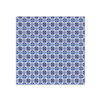 Blue Tile Pattern Cloth Napkin Set (4) — Vintage Mediterranean Dinner Napkins