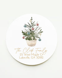 Christmas Tree Holiday Return Address Sticker or Label