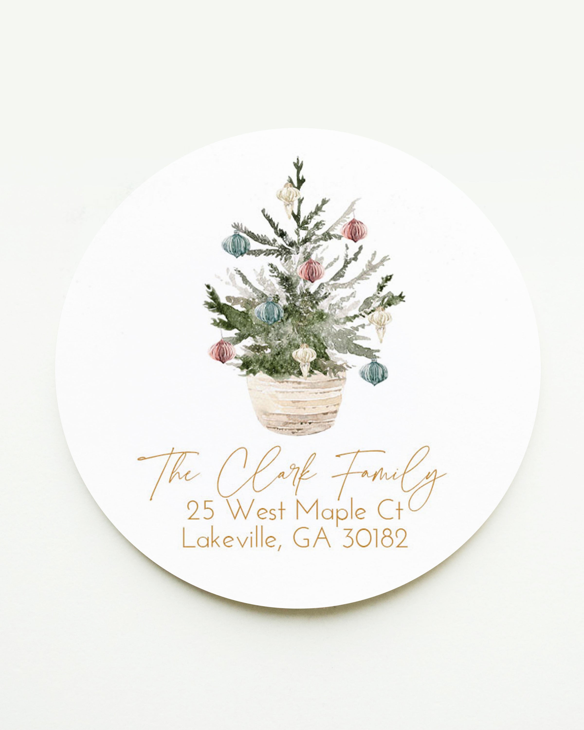 Christmas Tree Holiday Return Address Sticker or Label