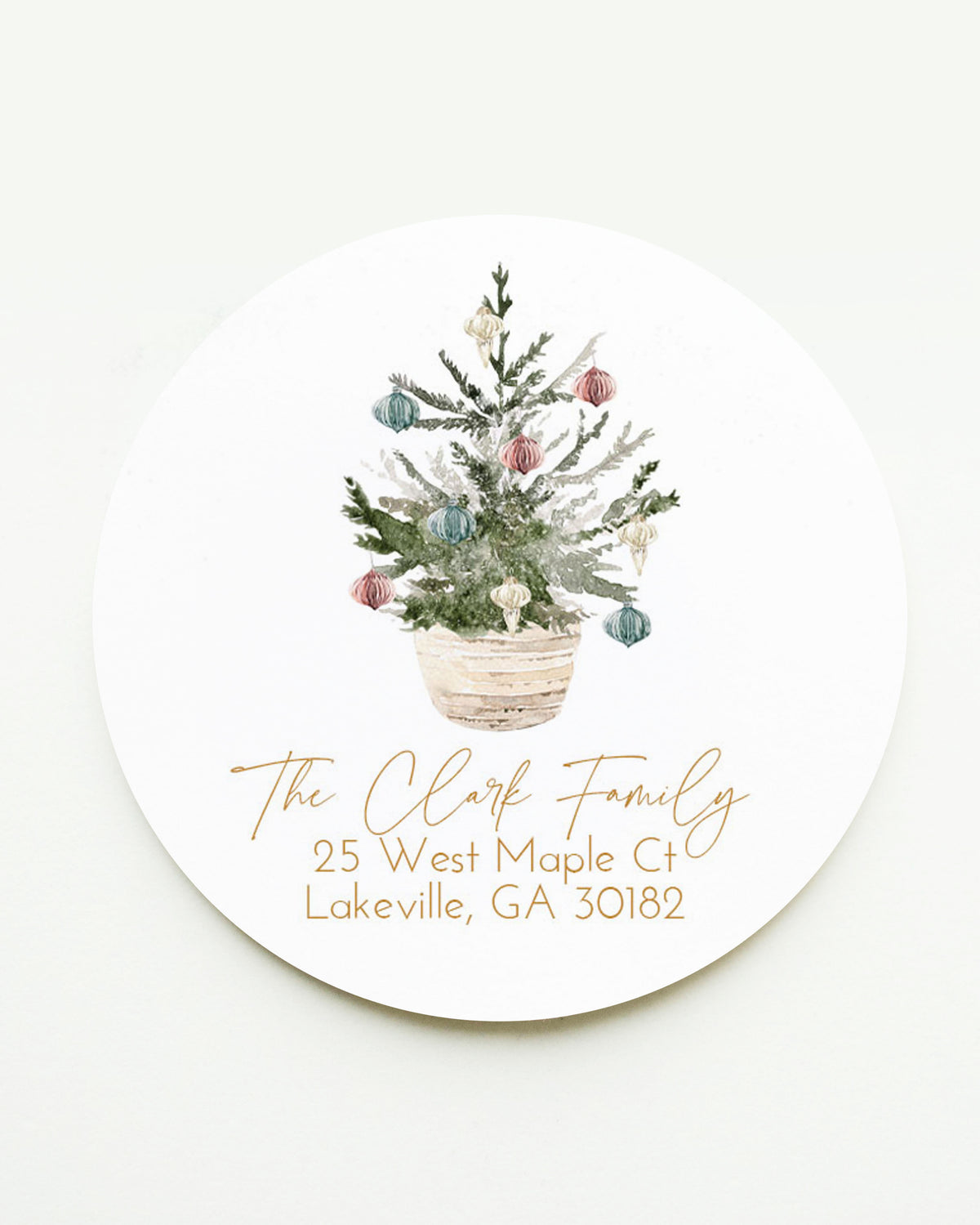 Christmas Tree Holiday Return Address Sticker or Label