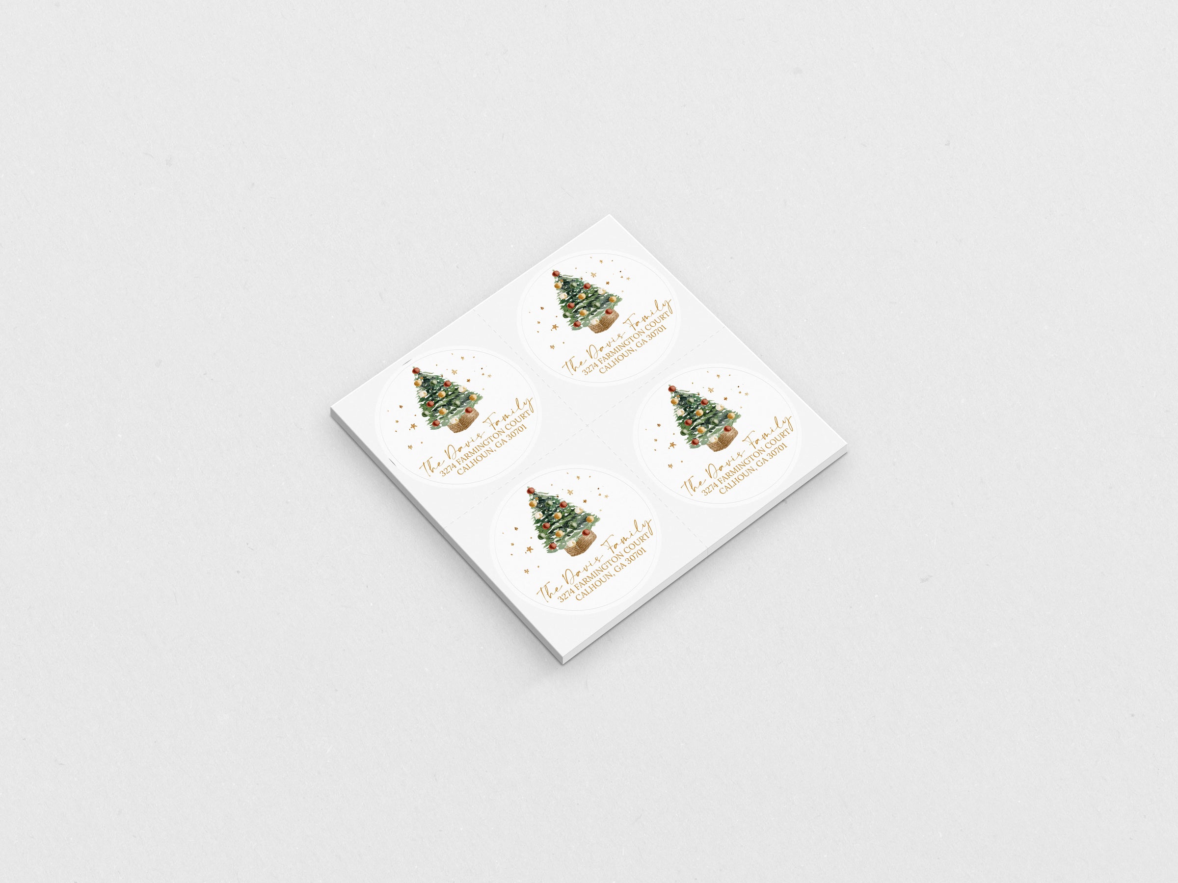 Pretty Gold Christmas Return Address Sticker or Label