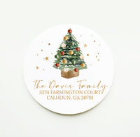 Pretty Gold Christmas Return Address Sticker or Label