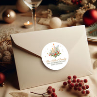 Candle and Greenery Christmas Tree Return Address Sticker