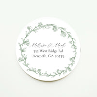Elegant Greenery Olive Leaf Return Address Sticker or Label