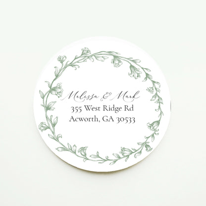 Elegant Greenery Olive Leaf Return Address Sticker or Label