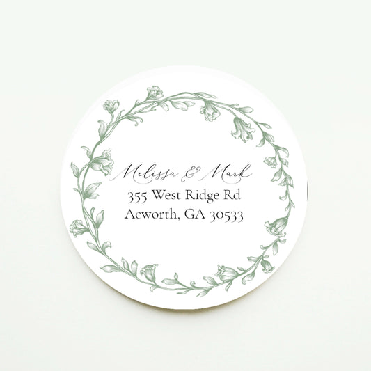 Elegant Greenery Olive Leaf Return Address Sticker or Label