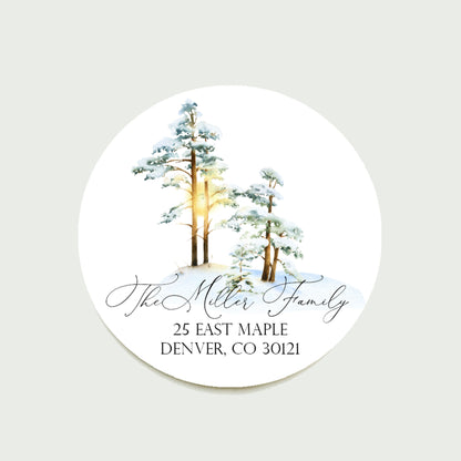 Winter Woodland Christmas Return Address Sticker