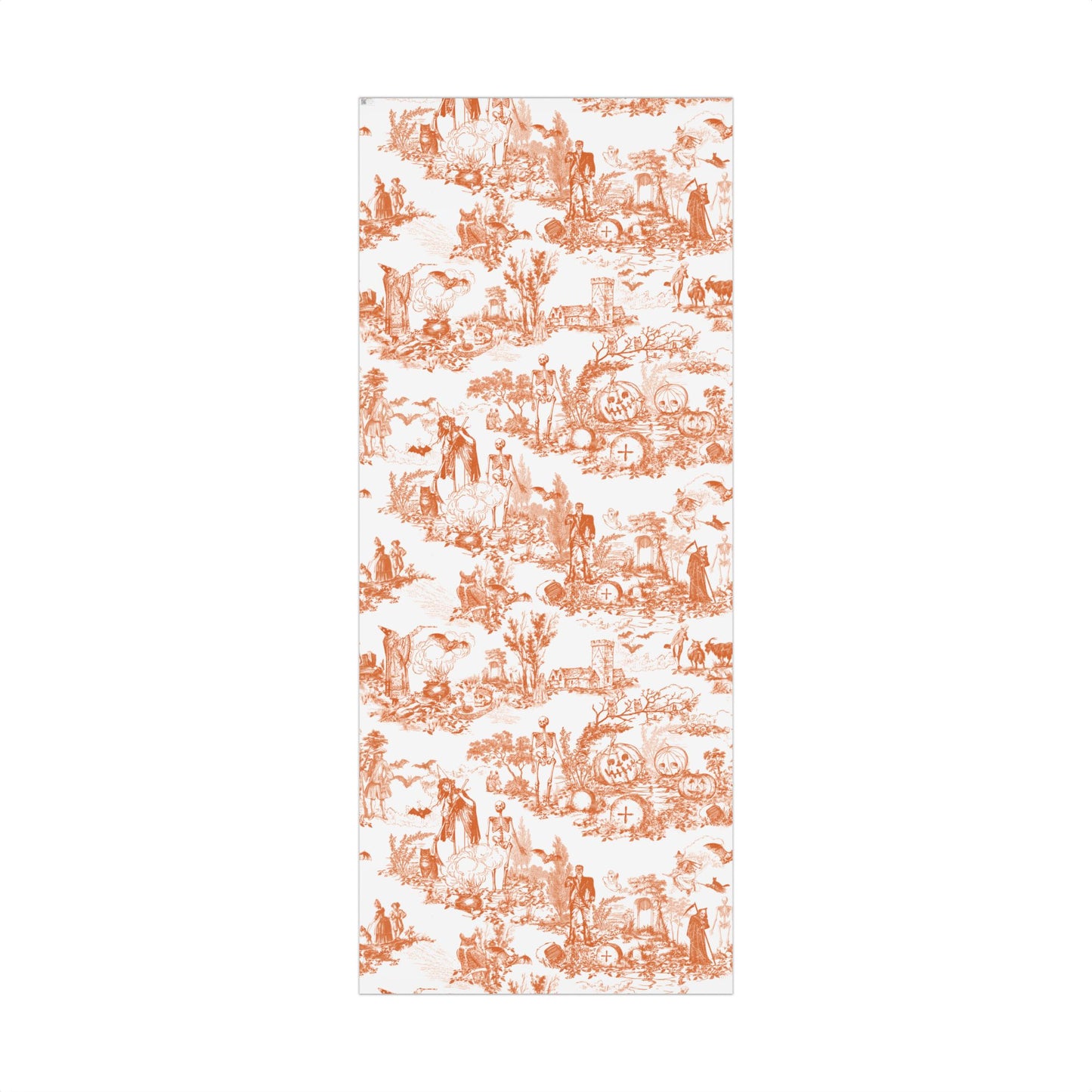 Vintage Orange Halloween Wrapping Paper Roll — Retro Pumpkin Gift Wrap