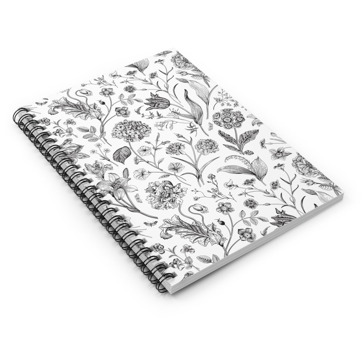 Floral Sketch Spiral Notebook — Ruled Journal for Notes & Sketches