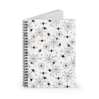 Spooky Floral Spider Pattern Notebook | Spiral Ruled Journal