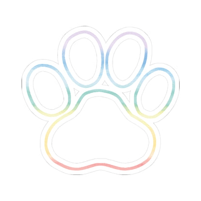 Rainbow Paw Print Stickers — Kiss-Cut Vinyl Pet Decal