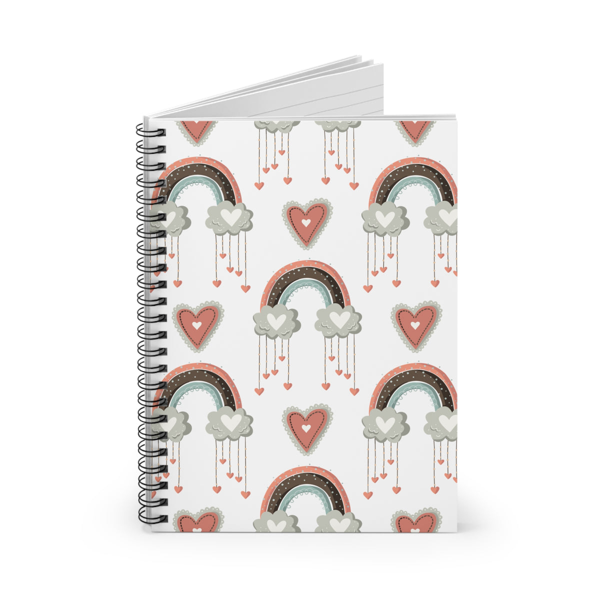 Rainbows and Hearts Valentine Spiral Notebook