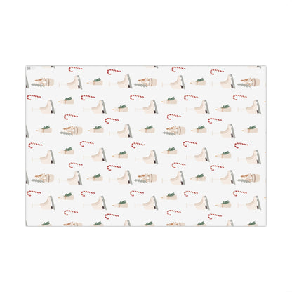 Candy Cane & Ice Skates Holiday Wrapping Paper Roll
