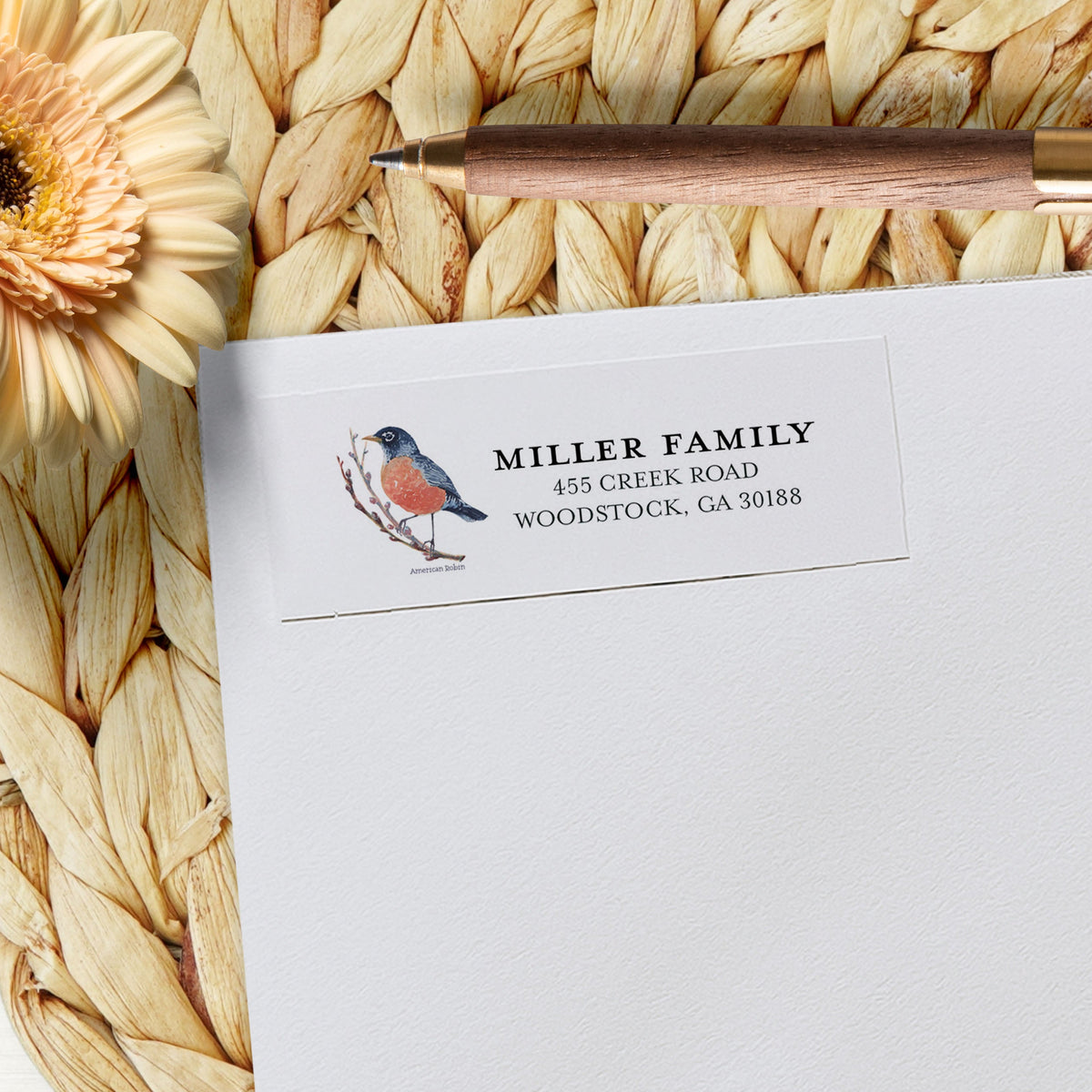 Robin Bird Return Address Sticker