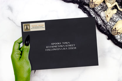 Black Cat Halloween Return Address Sticker