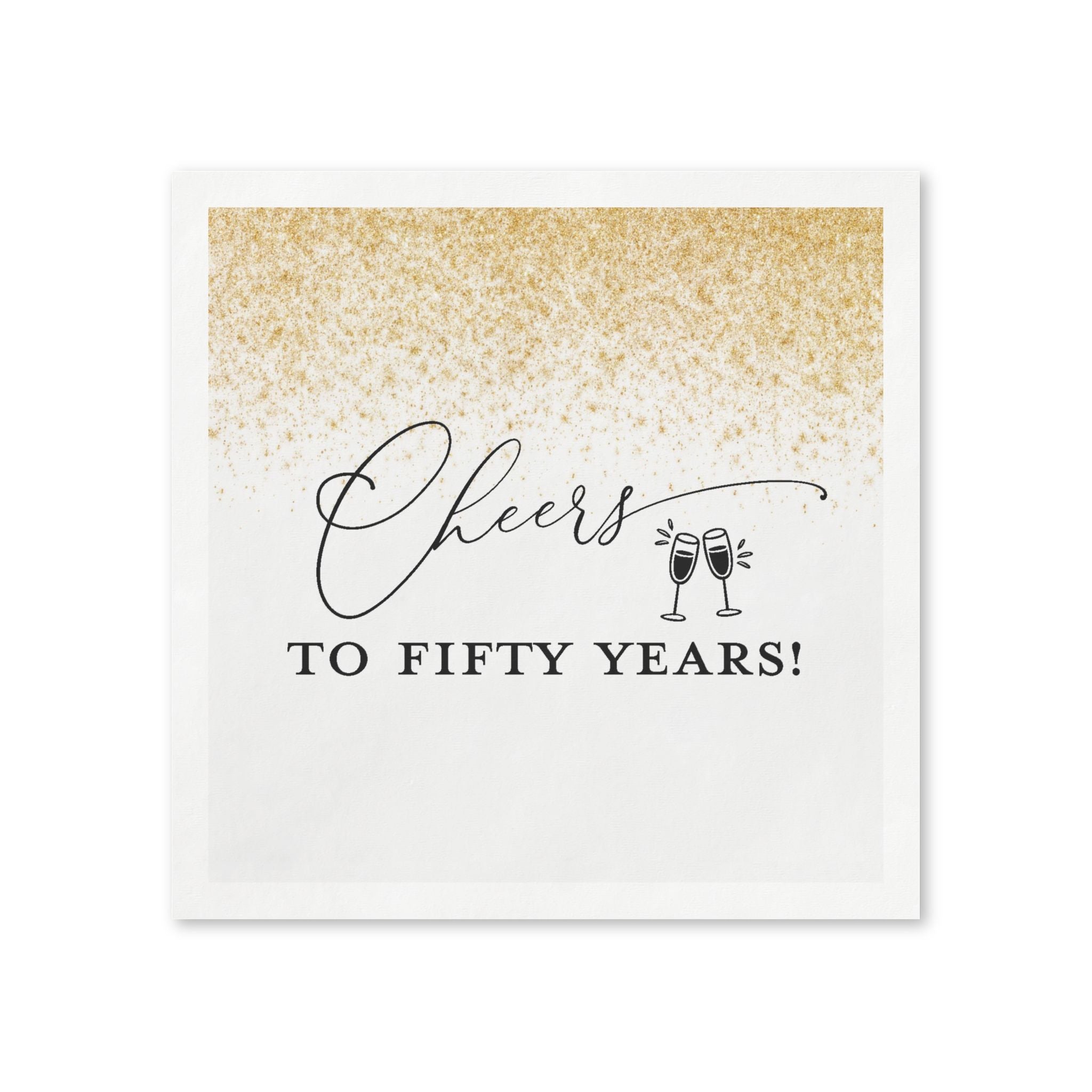 Cheers to Fifty Years! Gold Glitter Anniversary Napkins
