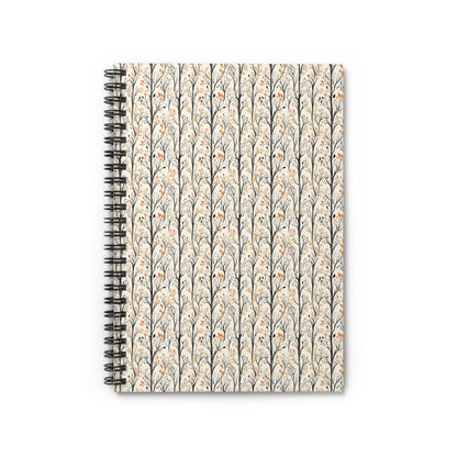 Floral Twig Spiral Notebook — Ruled Lined Journal for Notes & Sketches
