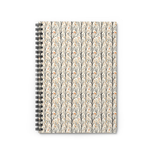 Floral Twig Spiral Notebook — Ruled Lined Journal for Notes & Sketches
