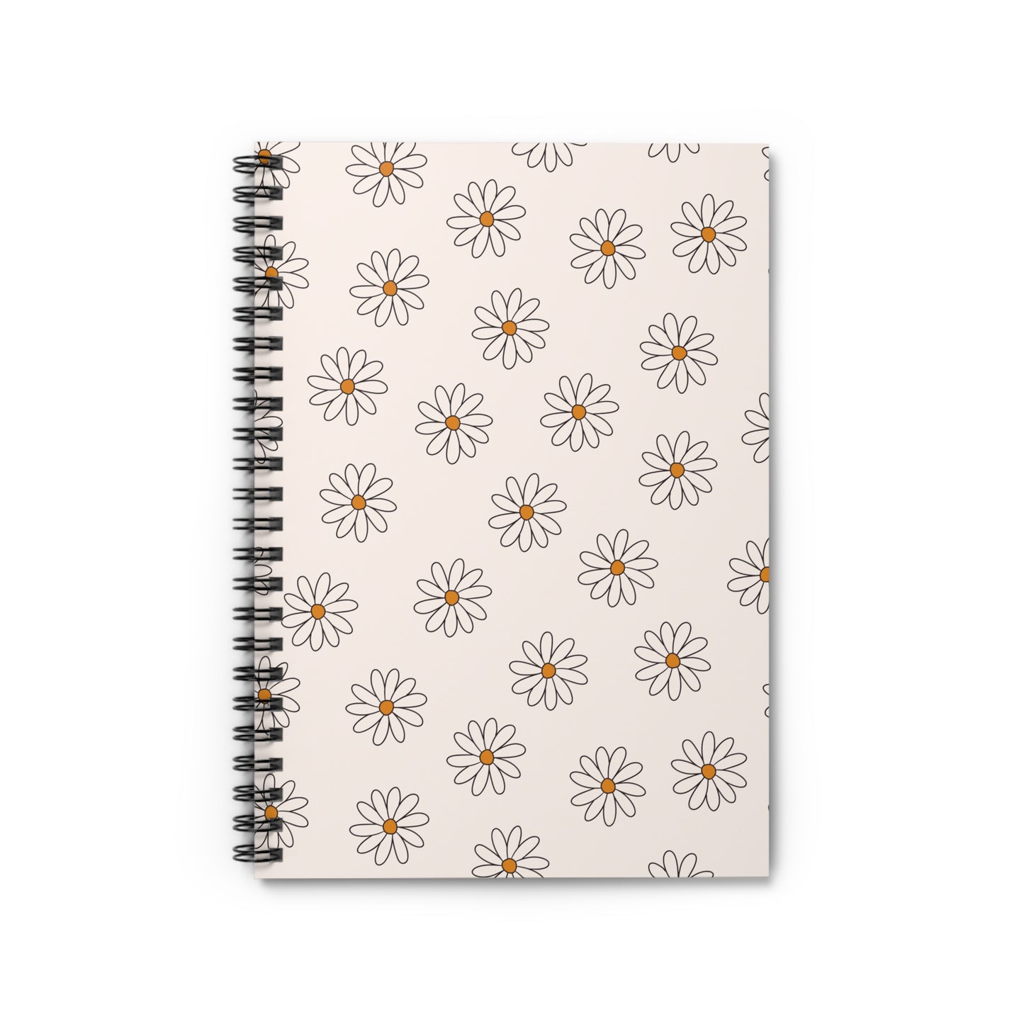 Daisy Pattern Spiral Notebook — Ruled Lined Journal for Notes & School