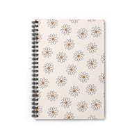 Daisy Pattern Spiral Notebook — Ruled Lined Journal for Notes & School