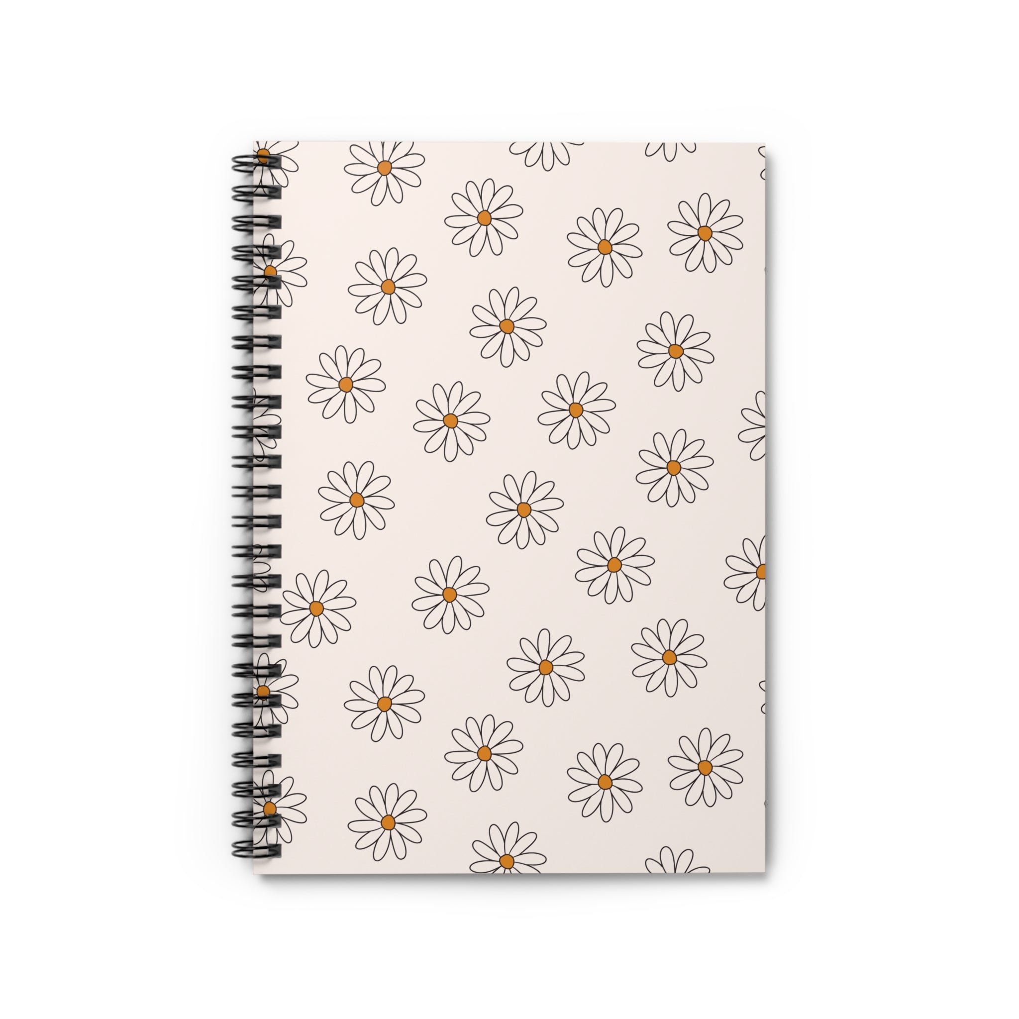 Daisy Pattern Spiral Notebook — Ruled Lined Journal for Notes & School