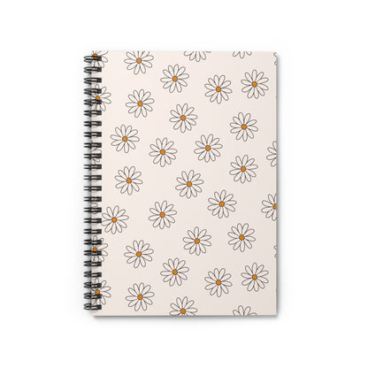 Daisy Pattern Spiral Notebook — Ruled Lined Journal for Notes & School