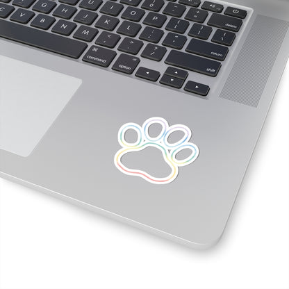 Rainbow Paw Print Stickers — Kiss-Cut Vinyl Pet Decal