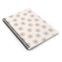 Daisy Pattern Spiral Notebook — Ruled Lined Journal for Notes & School
