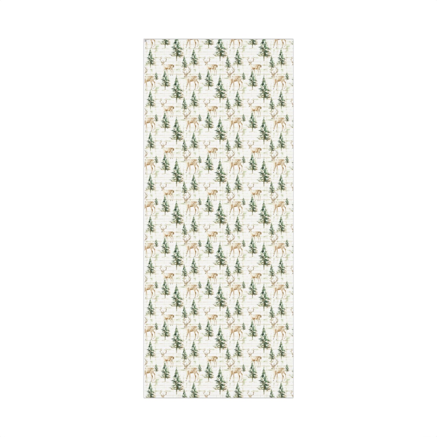 Winter Deer & Pine Holiday Gift Wrap Roll — Festive Wrapping Paper
