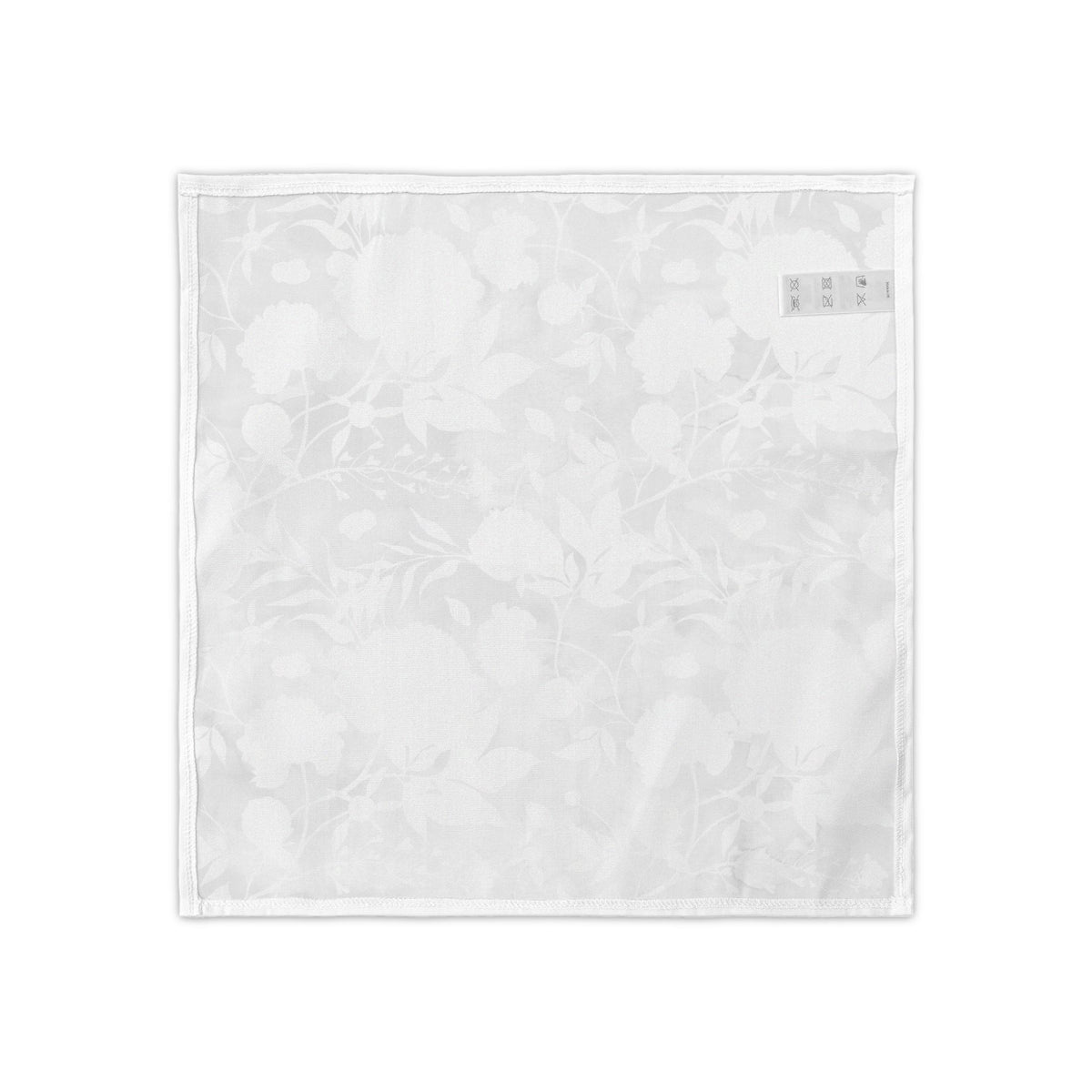 Elegant White Floral Jacquard Napkins (Set of 4) — Reusable Linen Dinner Napkins for Weddings & Holidays