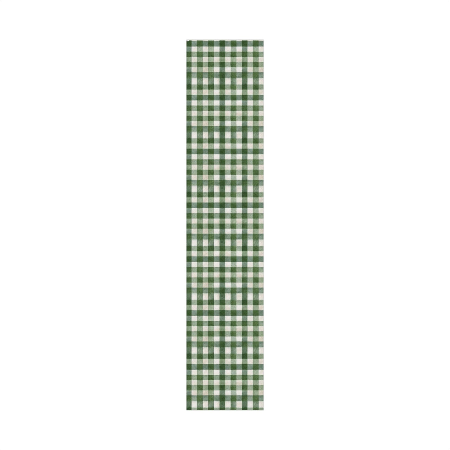 Winter Evergreen Checkered Christmas Gift Wrap Paper Roll