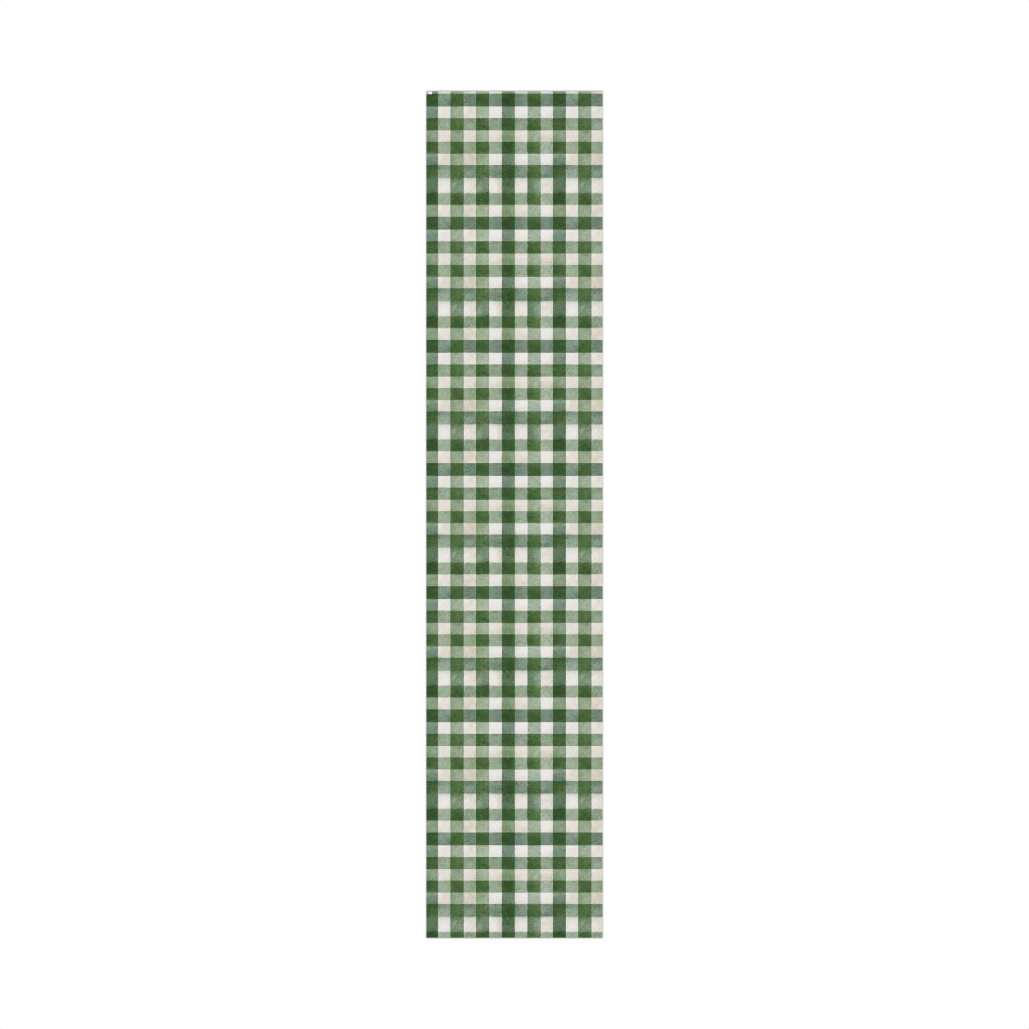 Winter Evergreen Checkered Christmas Wrapping Paper Roll