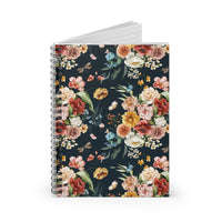 Navy Floral Spiral Notebook