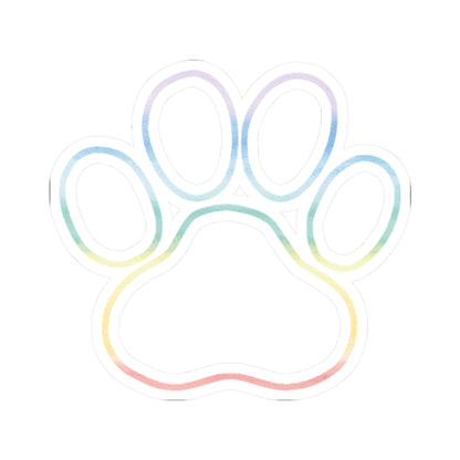 Rainbow Paw Print Stickers — Kiss-Cut Vinyl Pet Decal