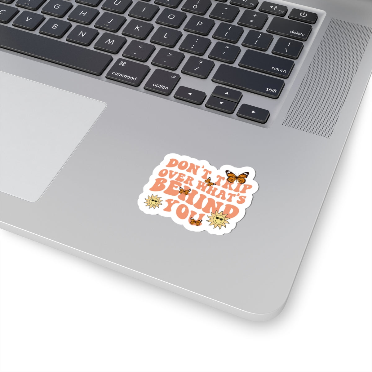 "Don't Trip Over What's Behind You" Retro Butterflies & Sun Stickers