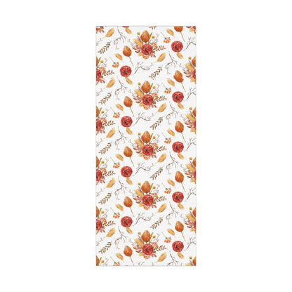 Fall Floral White Wrapping Paper Roll