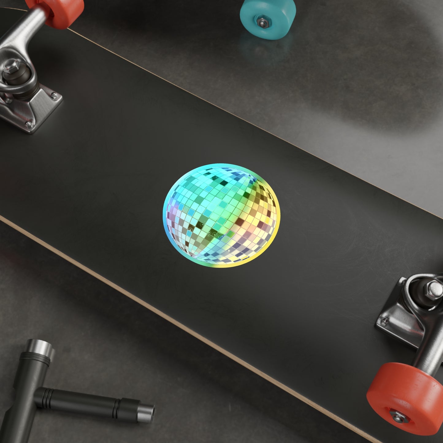 Holographic Disco Ball Stickers — Iridescent Die-Cut Decal for Skateboards & Laptops